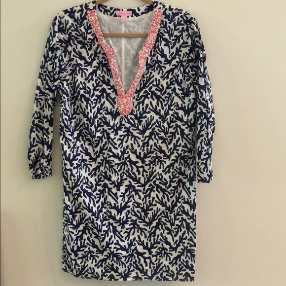 Lilly Pulitzer Other - Lilly Pulitzer Blue and White Coral Cover Up